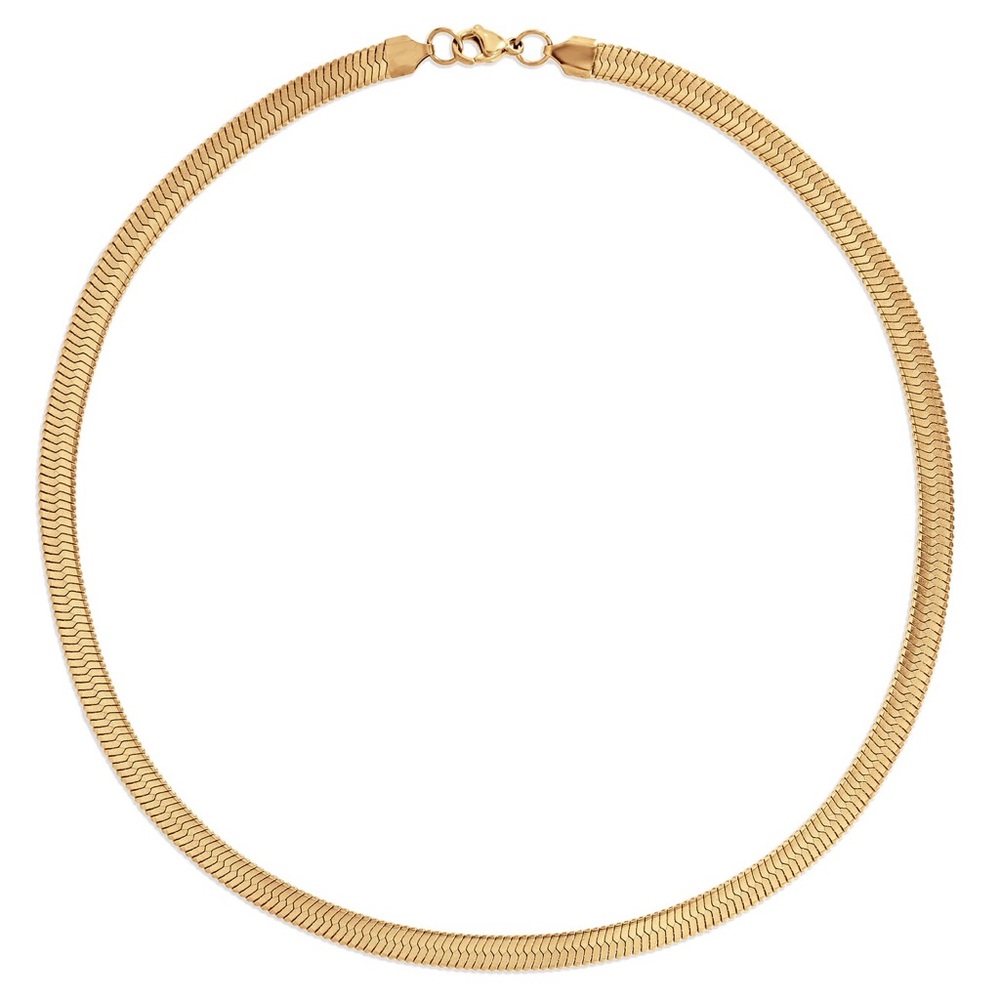 Gold Paola herringbone chain necklace